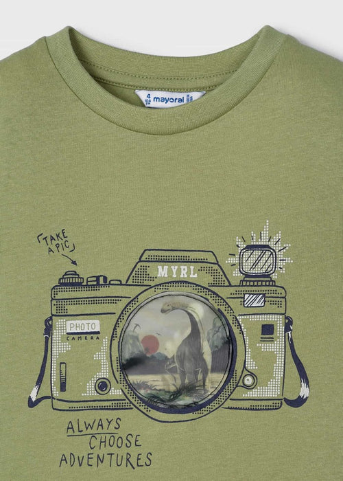 Cotton T-shirt with Interactive Motif Boy