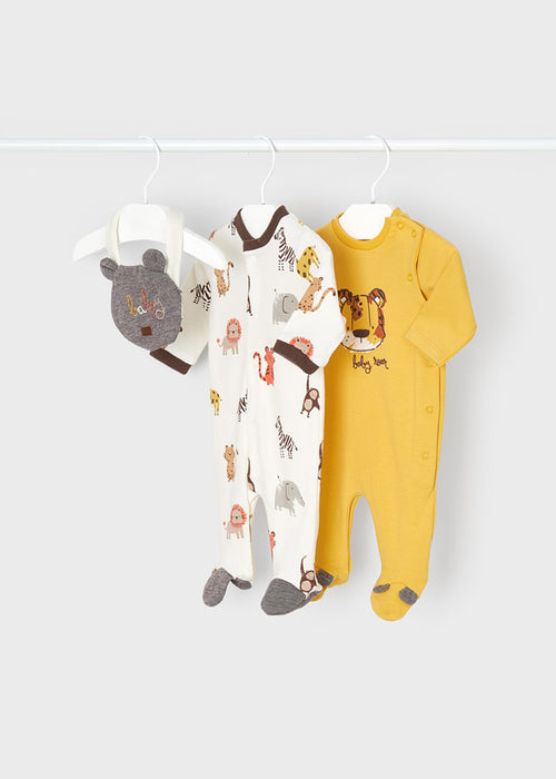 ECOFRIENDS set of 2 sleepsuits with bib newborn