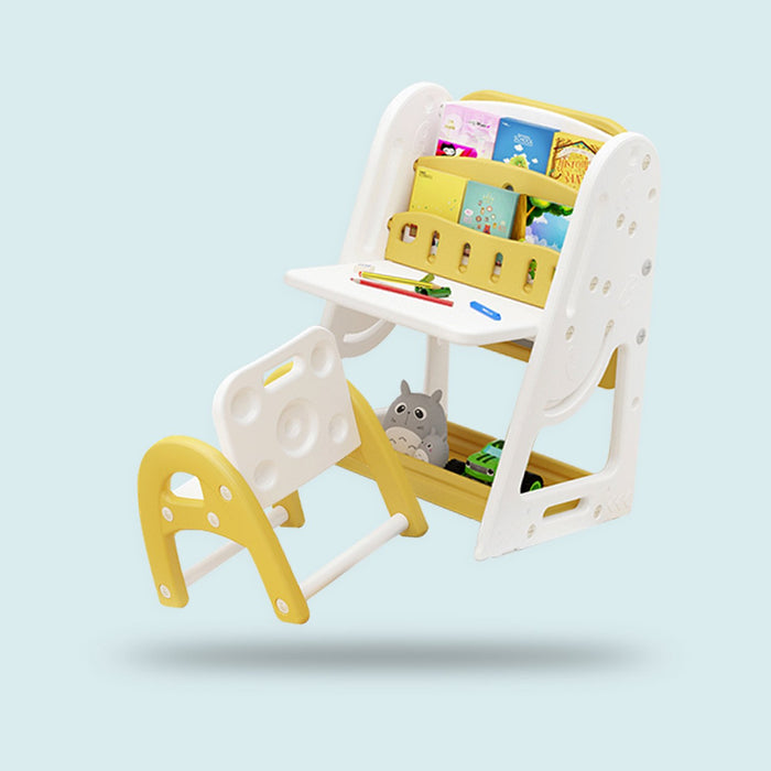 Nemibaby Multifuctional Easel/Bookshelf With Stool (Yellow）