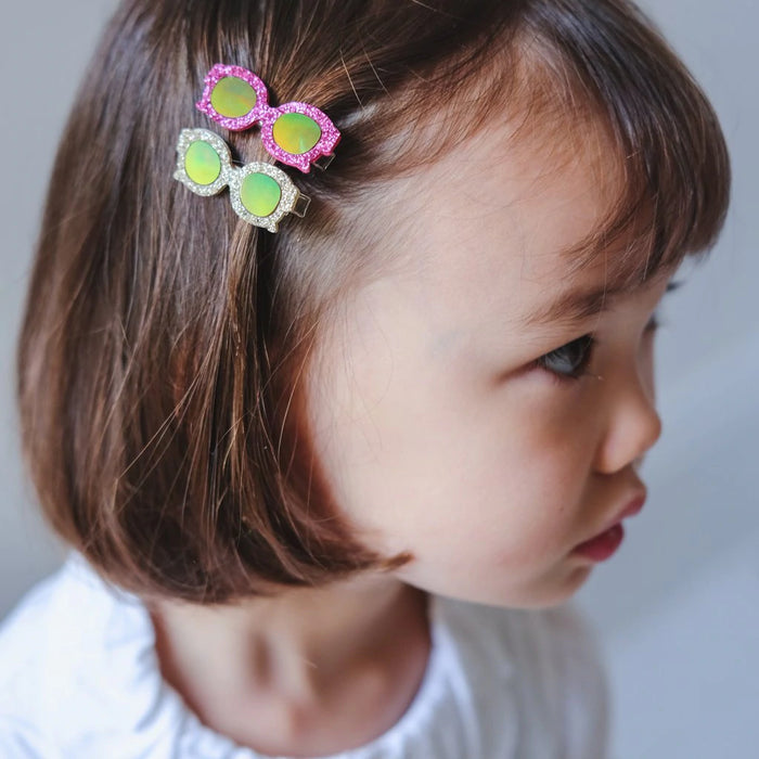 Glittery Glasses Clips
