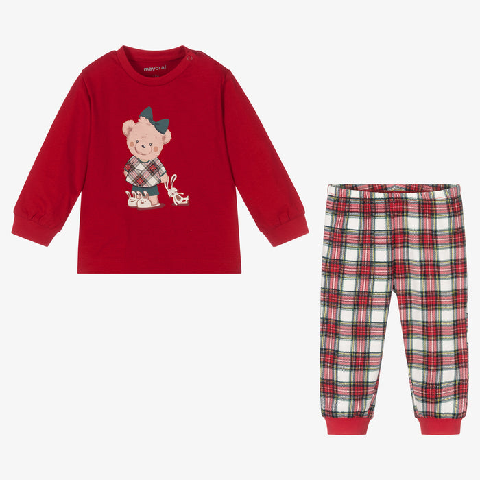 Girls Red Tartan Pyjamas