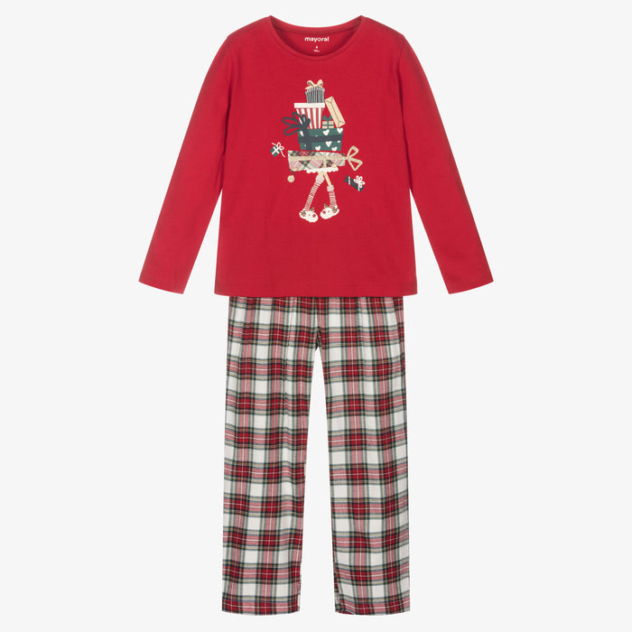 Red Festive Cotton Pyjamas