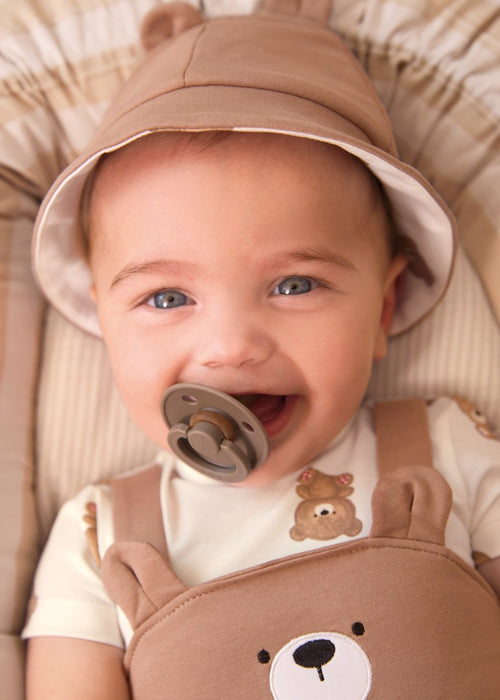 Sustainable cotton romper with hat newborn