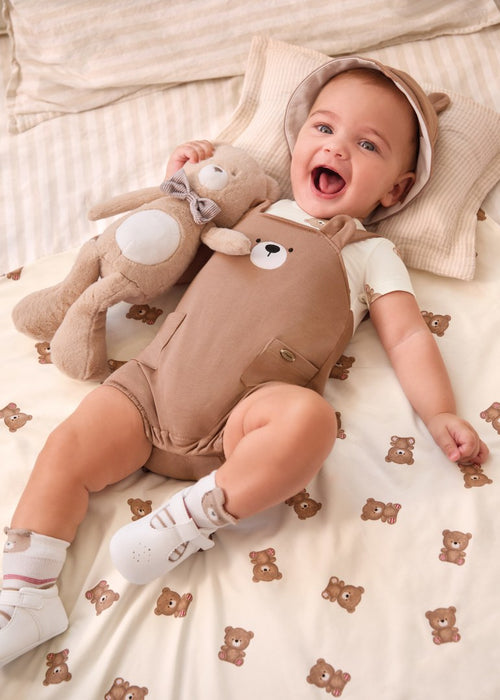 Sustainable cotton romper with hat newborn