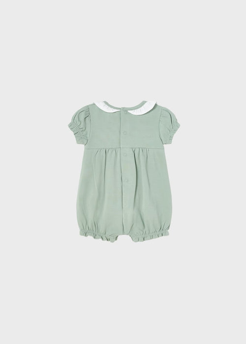 Sustainable cotton short romper with appliques newborn (Gift Set)