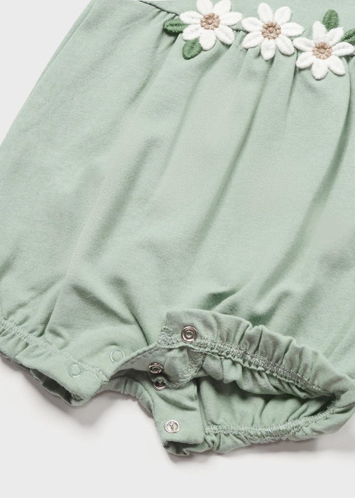 Sustainable cotton short romper with appliques newborn (Gift Set)